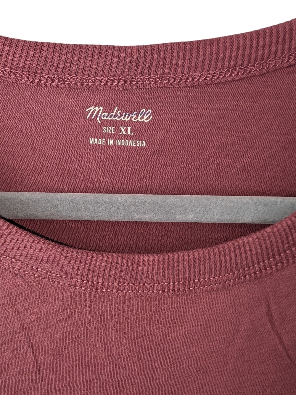 MADEWELL WOMEN'S BURGUNDY RELAXED CREWNECK TEE SIZE XL - Picture 3 of 7